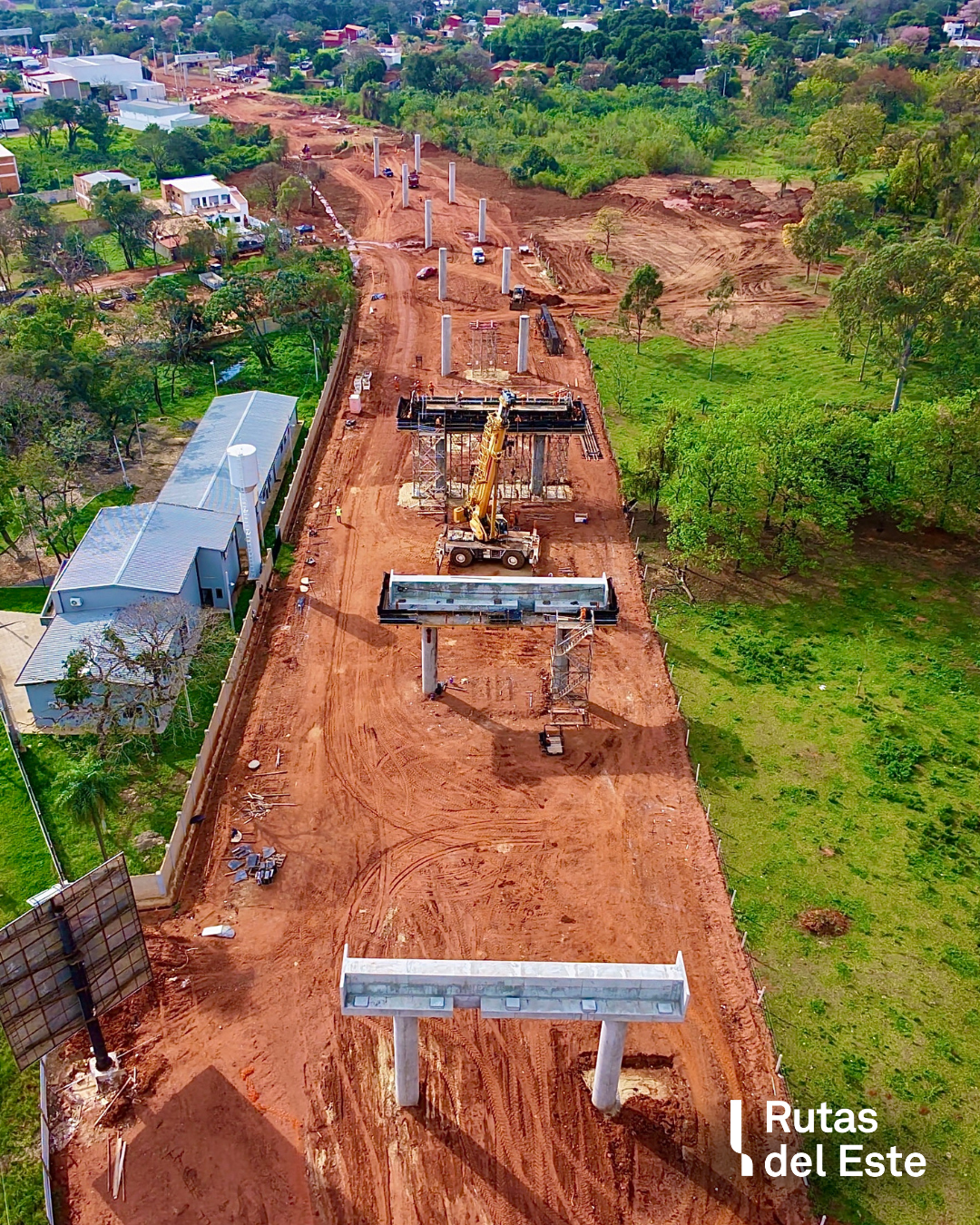 Un avance cada vez más visible en la construcción del viaducto en Luque